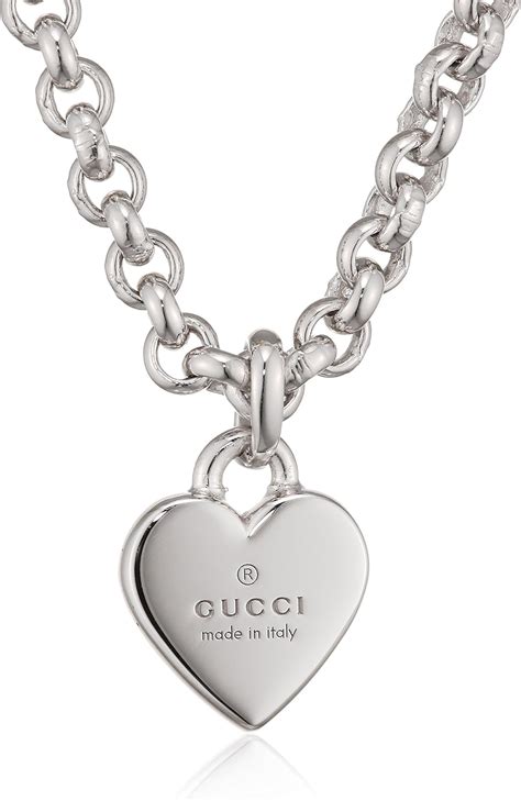 gucci charm necklace free shipping|Gucci necklace with heart pendant.